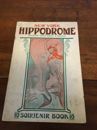 Vintage 1907 York Hippodrome Souvenir Book 10 Cents Art Nouveau Cover
