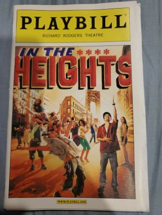 In The Heights Playbill Broadway Cast Lin - Manuel Miranda (hamilton)