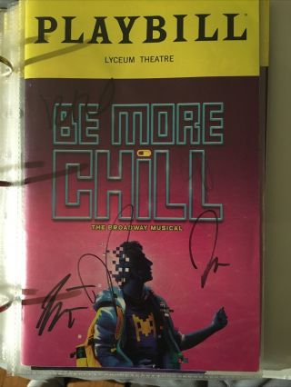 Playbill: Be More Chill Signed By Will Roland,  George Salazar & Lauren Marcus