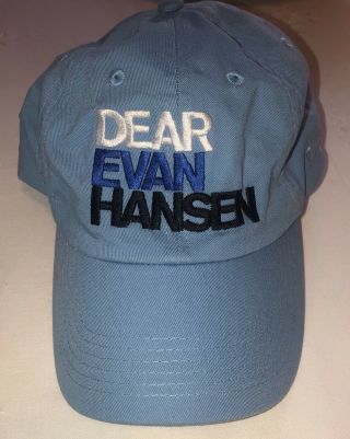 Dear Evan Hansen Baseball Cap Hat Light Blue With Logo Opening Night Boston 2019