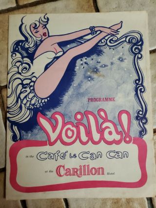 Vintage Programme Voia In The Cafe Le Can Can At The Carillon Hotel Miami Beach