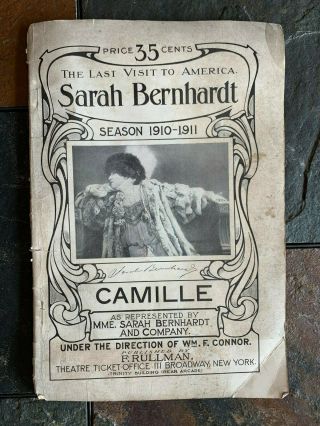 Sarah Bernhardt Camille Program Book 1910 - 1911 Item 3787 - 20