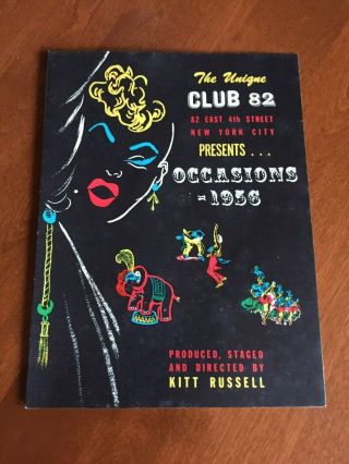The Unique Club 82 East 4th Street York City Occasions 1956 Revue Program