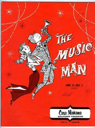 The Music Man Souvenir Program Casa Manana Theatre Fort Worth Texas 1965