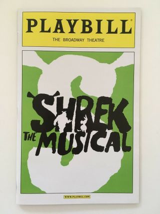 Shrek Playbill Broadway - December 2008 - Sutton Foster,  Brian D 