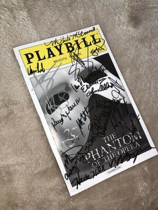 Signed The Phantom Of The Opera Playbill Majestic Theatre Aug 2014
