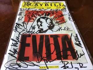 Evita Broadway Playbill Signed By Cast With Advertisement Of Titanic On Backside