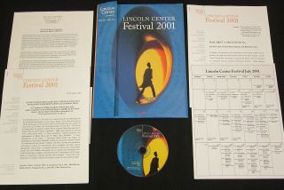 Philip Glass/harold Pinter ‘lincoln Center Festival’ 2001 Press Kit W/cd - Rom