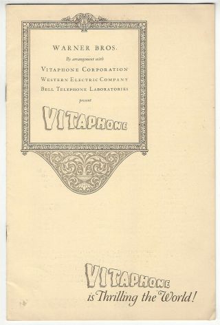 1920s Warner Bros Presents Vitaphone Is Thrilling The World Booklet