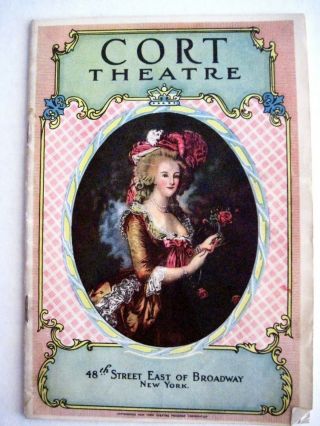 Vintage Playbill Program From 1929 " The Cort Theatre " W/ Stage Actress Nazimova