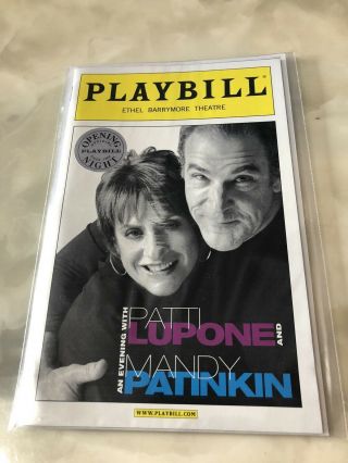 An Evening With Patti Lupone And Mandy Patinkin.  Opening Night Playbill.