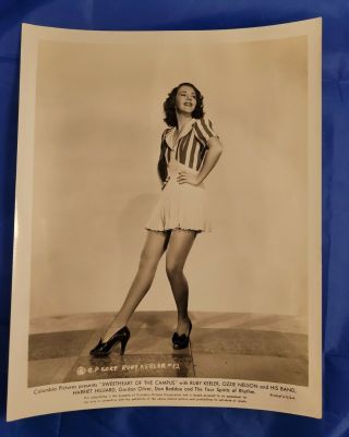 1930s Sweetheart Of The Campus Ruby Keeler Vaudeville Gravure Photo.  S129