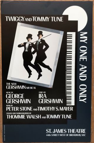 My One And Only - 1983 Broadway Theater Poster; Tommy Tune,  Twiggy
