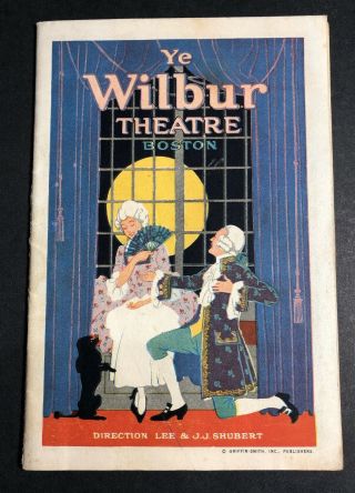 1919 Wilbur Boston Theater Program Booklet Art Cover & Ads Playbill