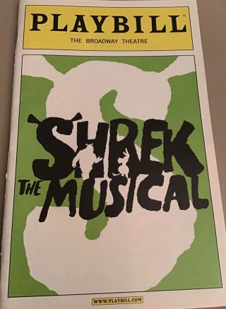 Shrek Playbill Broadway 2009 Sutton Foster,  Brian D 