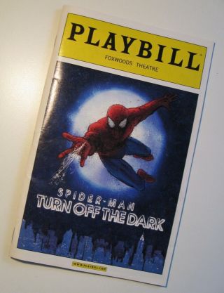 Broadway Spider - Man Turn Off The Dark Playbill Cast Bono U2 Dec 2010