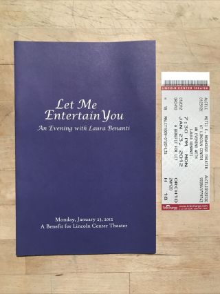 Laura Benanti Let Me Entertain You Lct Benefit Playbill & Ticket Lincoln Center