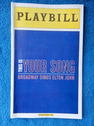 This Is Your Song - Ford Centre Playbill - April 3rd,  2000 - Broadway Cares