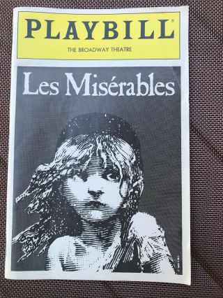 Playbill Les Miserables Broadway Theatre Feb 1989