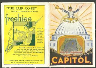 1927 Capitol Theatre Program Tea For Three With Lew Cody Aileen Pringle & Moore
