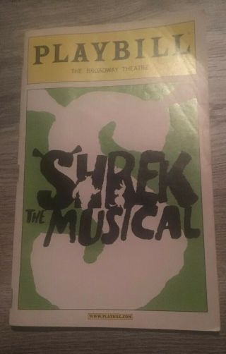 Shrek The Musical Playbill - December 2008 Sutton Foster,  Brian D 