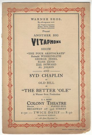 1920s Vitaphone John Barrymore in Don Juan Warner Theatre Program 3