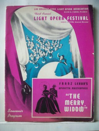 The Merry Widow Souvenir Program Jarmila Novotna / Walter Woolf King La 1940