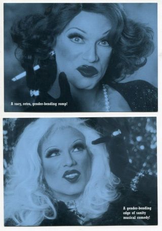2 Diff Promo Blue Postcards: " Outrageous - The Musical " [female Impersonators]