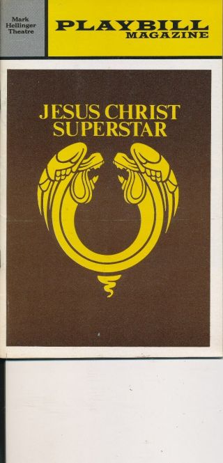 Playbill Jeff Fenholt " Jesus Christ Superstar " 1972 Nyc