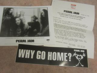 Pearl Jam Ten Sticker 8 X 10 Glossy Photo & Tour Press Release