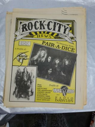 Rock City News Hollywood Glam Local Paper August Sept 1988 Taz Pair A Dice Tuff