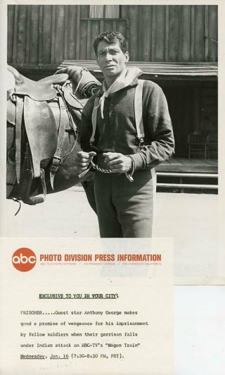 Anthony George Handcuffed Horse Portrait Wagon Train 1962 Abc Tv Photo