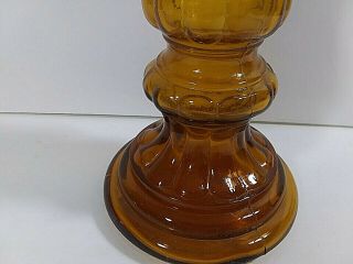 Vintage Amber Glass Candle Stick Holder Made in Italy 12.  75 