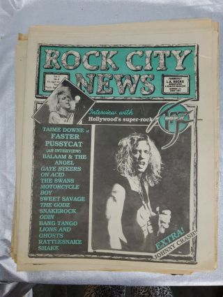 Rock City News Hollywood Glam Local Paper April May 1988 Taz Faster Pussycat