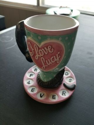 I Love Lucy Lucille Ball Cup And Saucer Retro Phone Coffee Tea 
