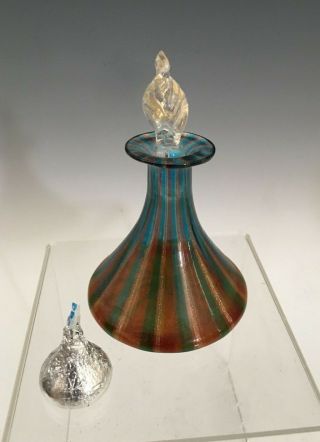 Murano Made In Italy Valentina Perfume Bottle With Candy Twist Stopper