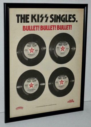 Kiss 1978 The Kiss Singles Casablanca Rock Steady Framed Promotional Poster / Ad