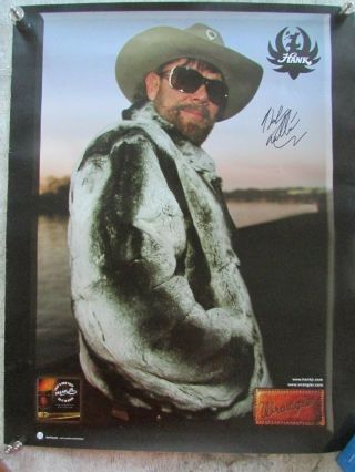 Hank Williams Jr.  Poster Magic Marker Signed Wrangler 2007 Promo.  22 X 28