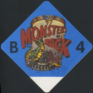 Van Halen 1988 Monsters Of Rock Backstage Pass Metallica Dokken Scorpions