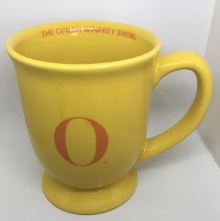 The Oprah Winfrey Show Tv Mug Coffee Tea Cup Yellow With Orange Lettering Euc
