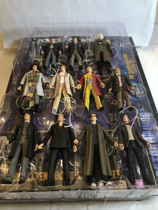 Doctor Who,  Eleven Incarnations Of The Doctor Posable Action Figure Set Of 11.
