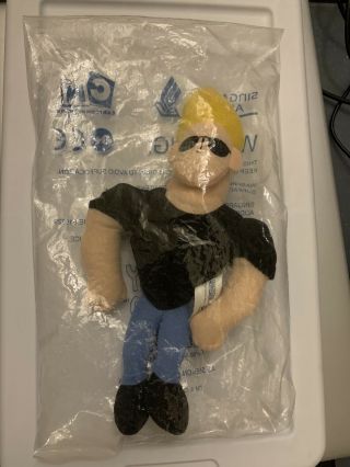 Johnny Bravo Plush Stuffed - Cartoon Network Collectable 8” Singapore Airlines