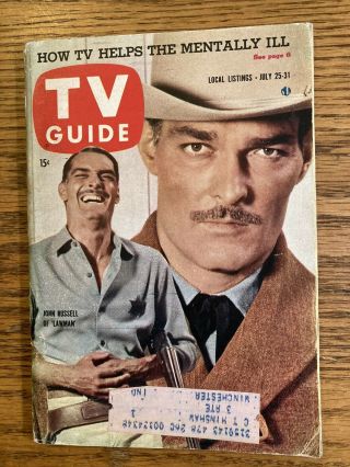 So Ohio July 25,  1959 Tv Guide Lawman John Russell Wanted Dead Or Alive