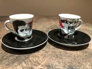 Vintage Elvis Presley Espresso Cups & Saucers - Set Of 2