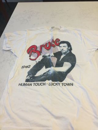 Vintage Bruce Springsteen T - Shirt 1992 Tour Human Touch - Lucky Town Tour