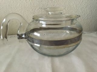 Vintage Pyrex 6 Cup Stove Top Coffee Pot Tea Kettle 8336 - H - With Lid
