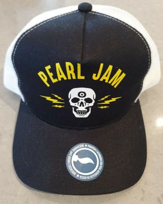 Pearl Jam Trucker Hat Cap 2018 World Tour Vedder Rare White