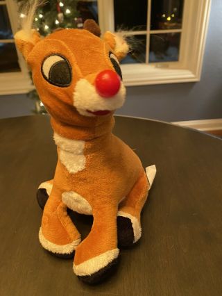 Vintage Gemmy Rudolph The Red Nosed Reindeer Talking Singing Animated Plush 2