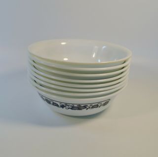 Corning Corelle Old Town Blue 6 1/4 " Coupe Cereal Bowls Set Of 8