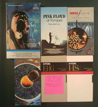 6 Pink Floyd Vhs - 1994 Pay Per View Wall Pompeii Pulse In Concert Early Years